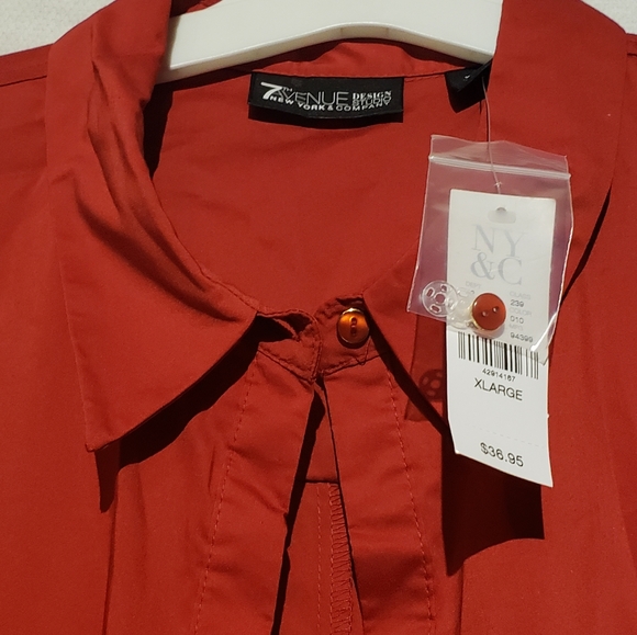 7th Avenue design red button up shirt size XL - Picture 5 of 5